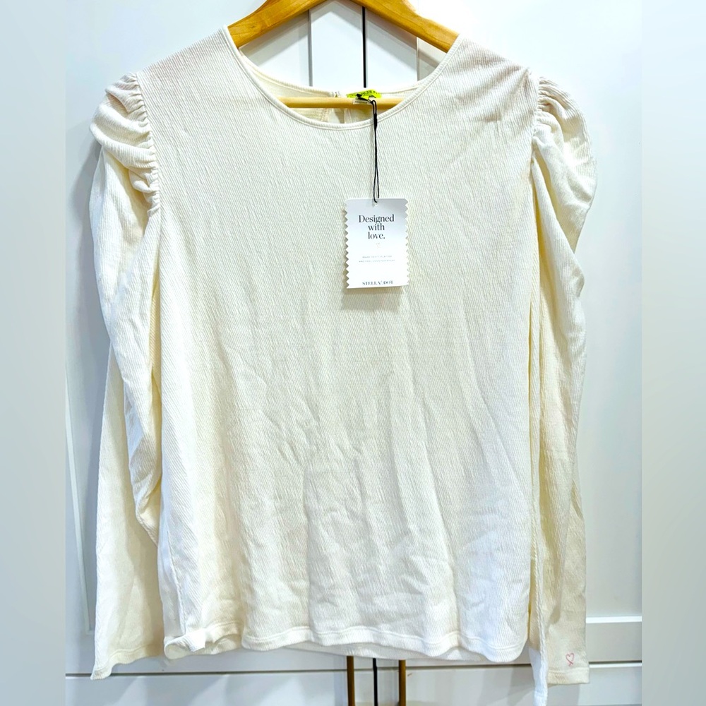 Stella & Dot Rushed Long Sleeve Crinkle
Top Ivory